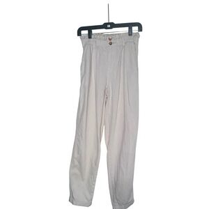 Universal Thread Womens PB Waist Tapered Pants Cream Off-White Size 0 Cotton